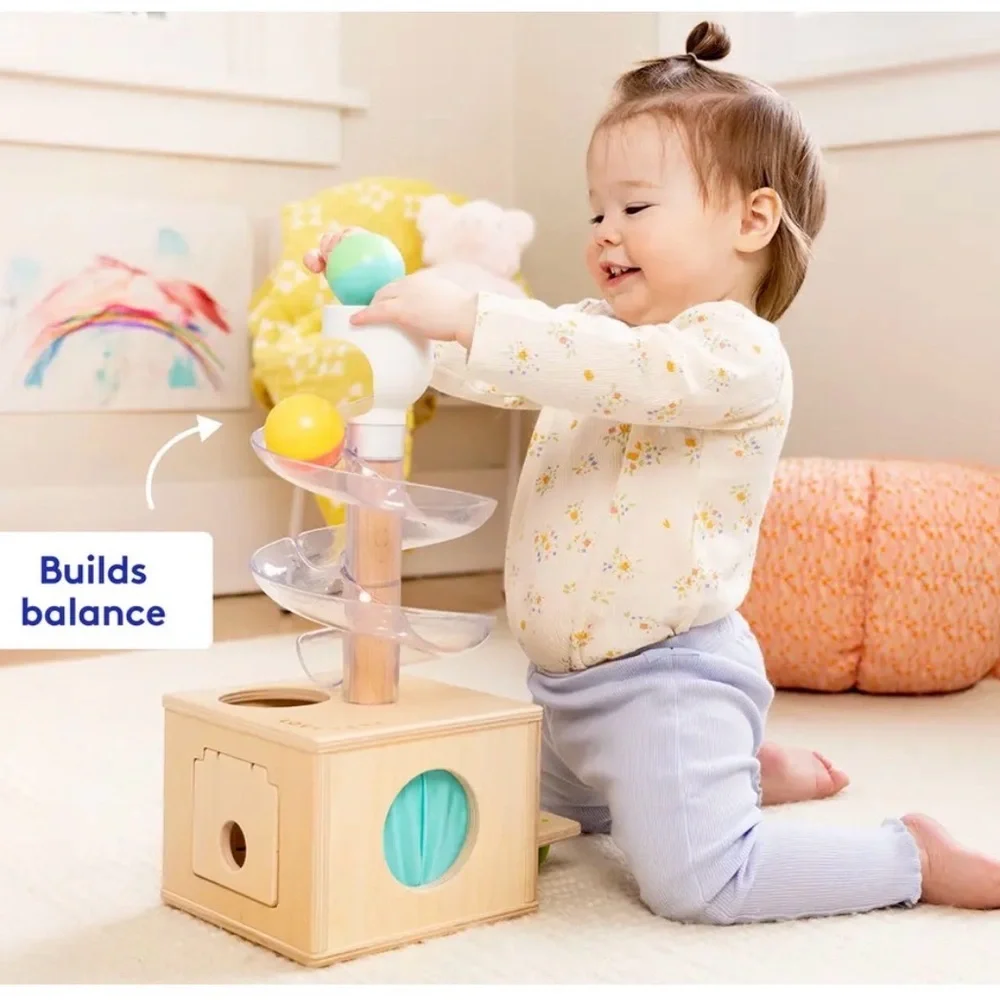 Lovevery Slide and Sleek Ball Run Wooden Montessori Toy